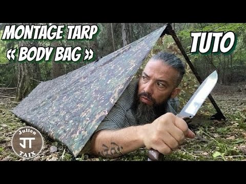 Bushcraft montage Tarp "Body bag" - Tarp DDHammocks 3x3 PRO MC